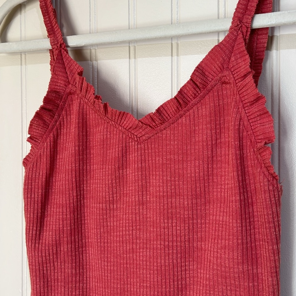 POL women’s Ribbed Ruffle Cami Bodysuit NWOT - Picture 3 of 11